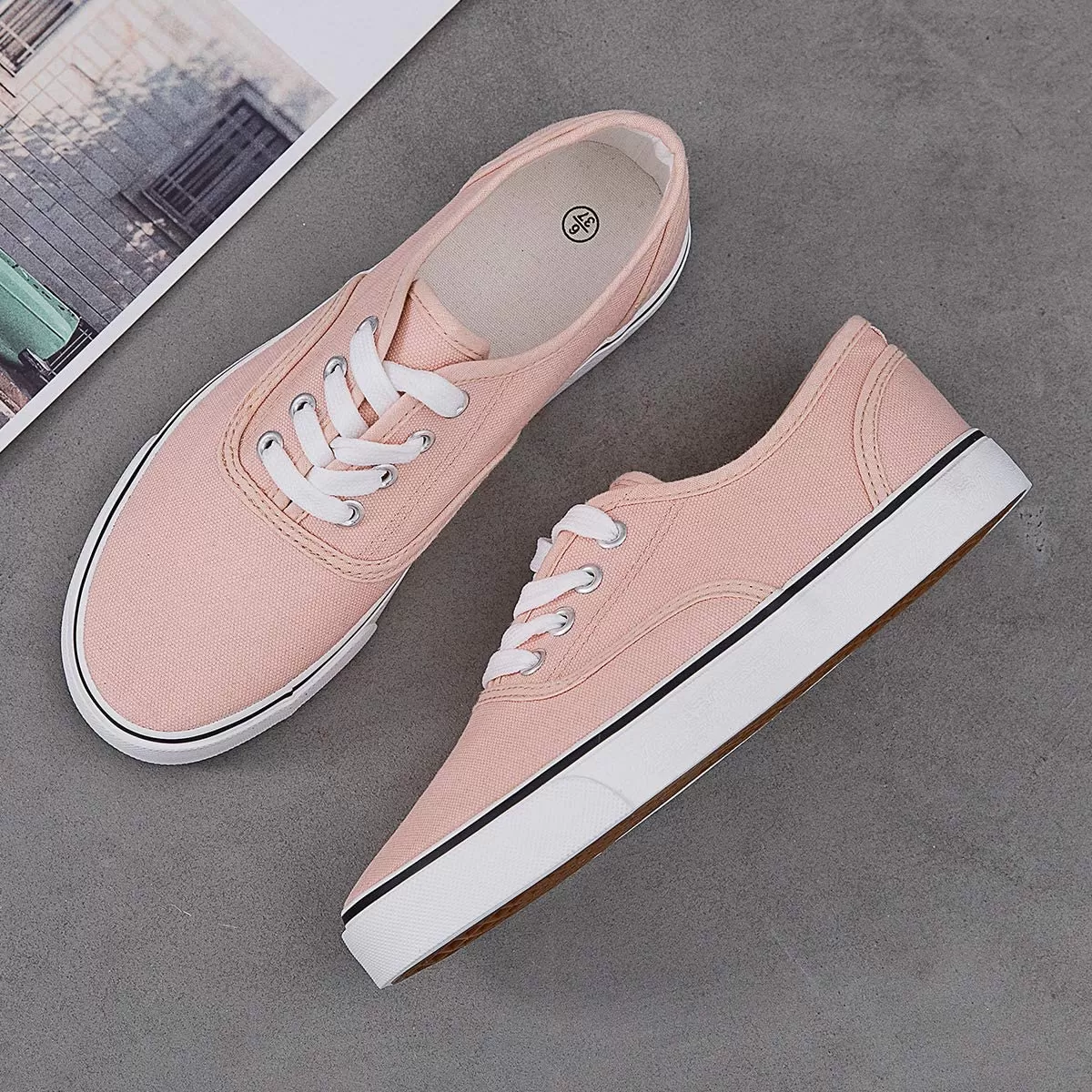 Women's Canvas Low Cut Canvas Walking Running Shoes